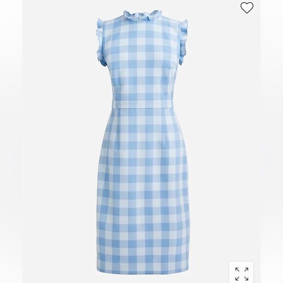 J. Crew Ruffle-trim sheath dress in stretch crepe - Picture 1 of 4